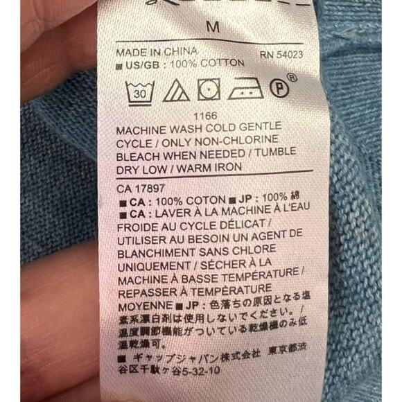 Banana Republic Sweater Men's Size Medium Blue Cotton Lightweight V-Neck Knit - Picture 7 of 8